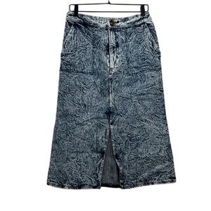 Ladies Acid-Washed Midi Jean Skirt by Who What Wear